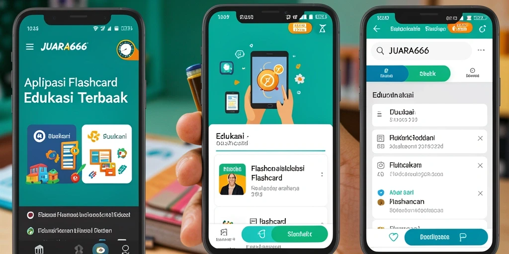 Tampilkan antarmuka interaktif JUARA666 untuk belajar Flashcard.