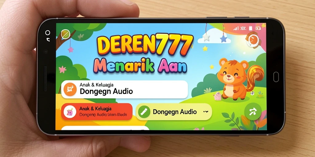 Tampilan antarmuka KEREN777 untuk dongeng audio yang mudah digunakan.