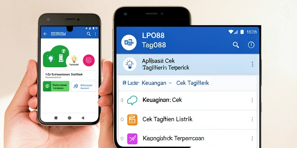 Antarmuka aplikasi LPO88 untuk cek tagihan listrik yang mudah digunakan.