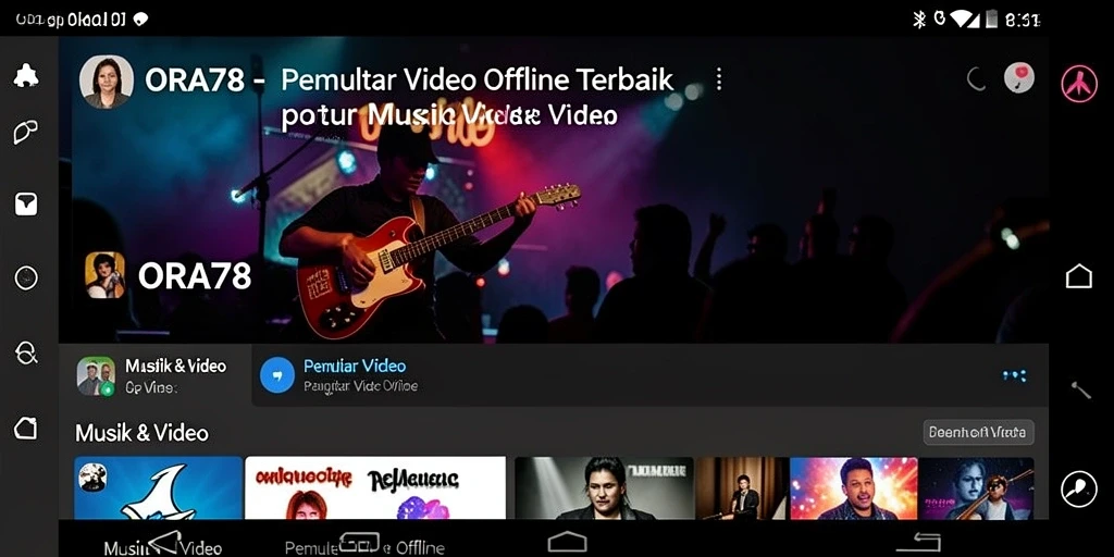 Antarmuka ORA78 yang sederhana dan efisien untuk pemutaran video offline.