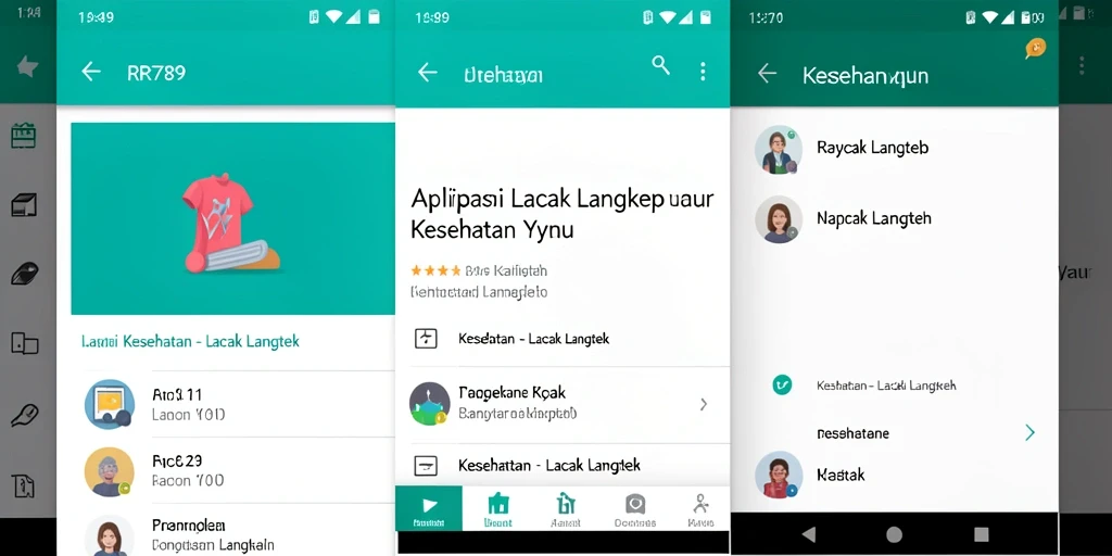 Tampilan antarmuka RR789 dengan statistik langkah harian.
