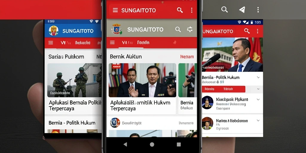 Screenshot utama SUNGAITOTO menampilkan antarmuka berita politik hukum.