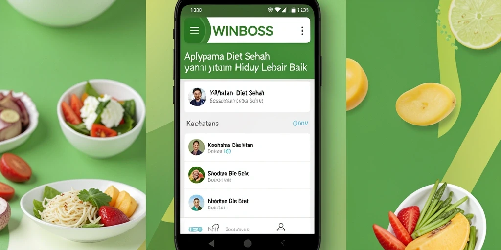 Antarmuka aplikasi WINBOSS untuk diet sehat yang user-friendly.