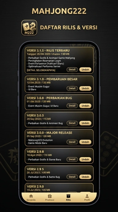 Riwayat Versi Mahjong222 untuk Pengguna Android
